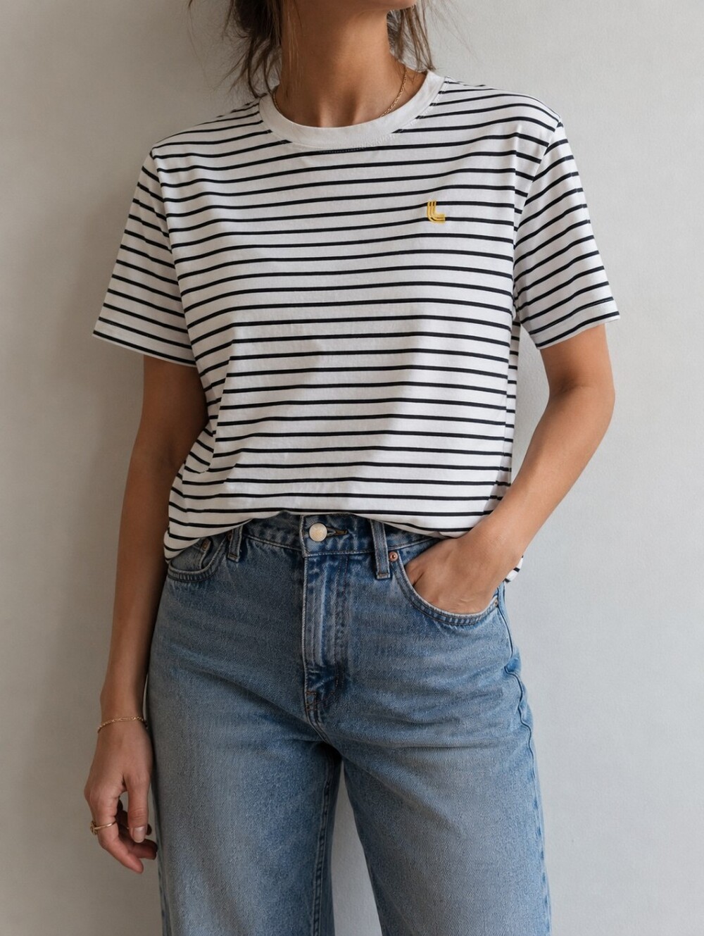 Lolë Striped Crew Neck Tee Medium